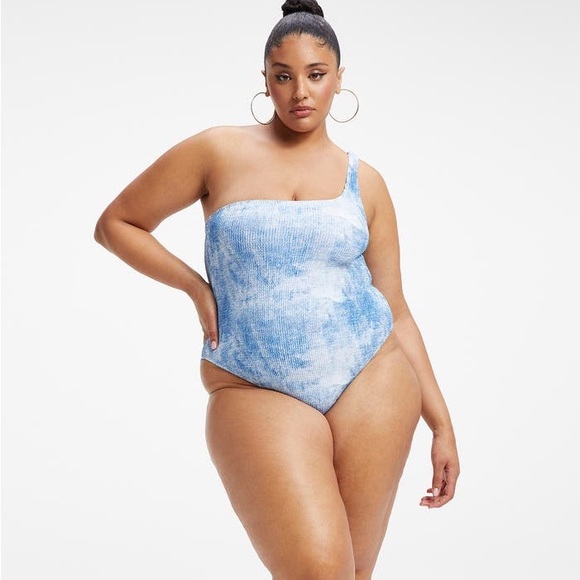 Good American Other - NEW Good American Always Fits Tie Dye One-Shoulder One-Piece Swimsuit Sz 7/8